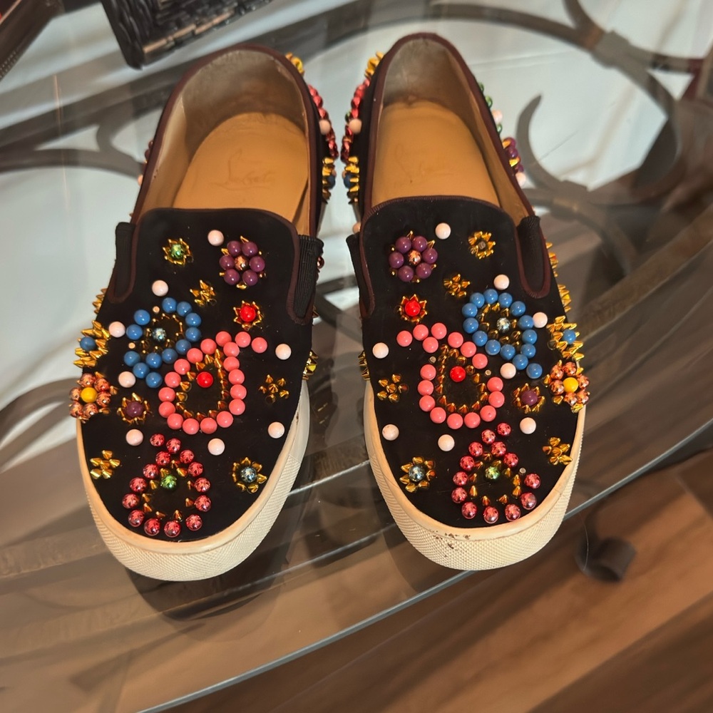 Christian Louboutin Multicolor Embellished Sneakers